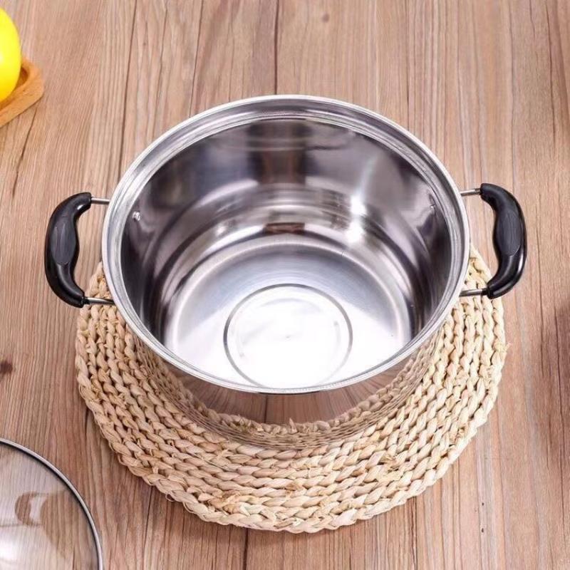 thickened stainless steel single small pot double-ear soup pot noodle pot baby food supplement milk pot universal hot pot special pot