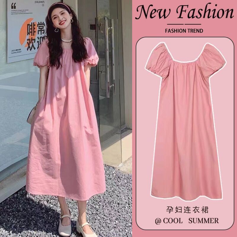 maternity dress summer dress dress 2023 fashionable new style out summer short sleeve french dress two piece set for pregnant women