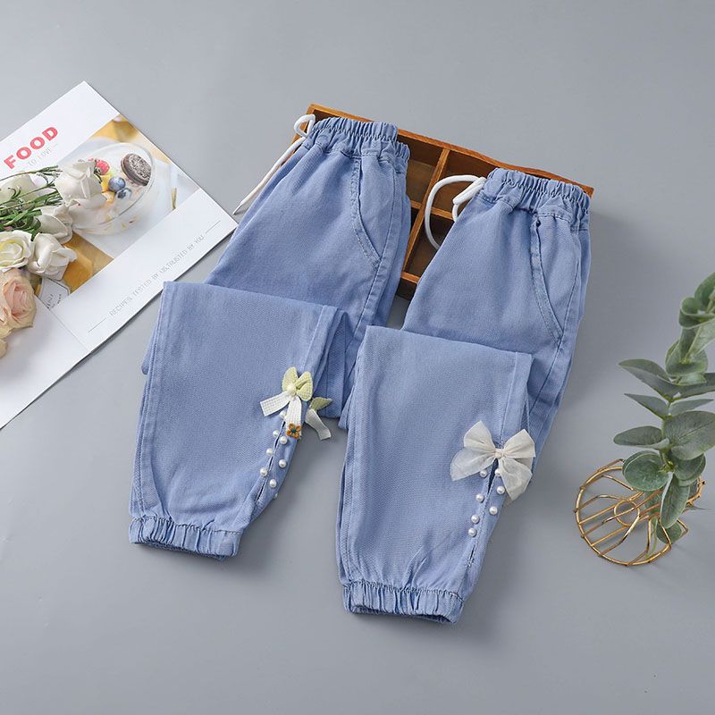 anti mosquito pants casual western style spring and autumn sports jeans pants girls summer thin loose children spring and summer korean style