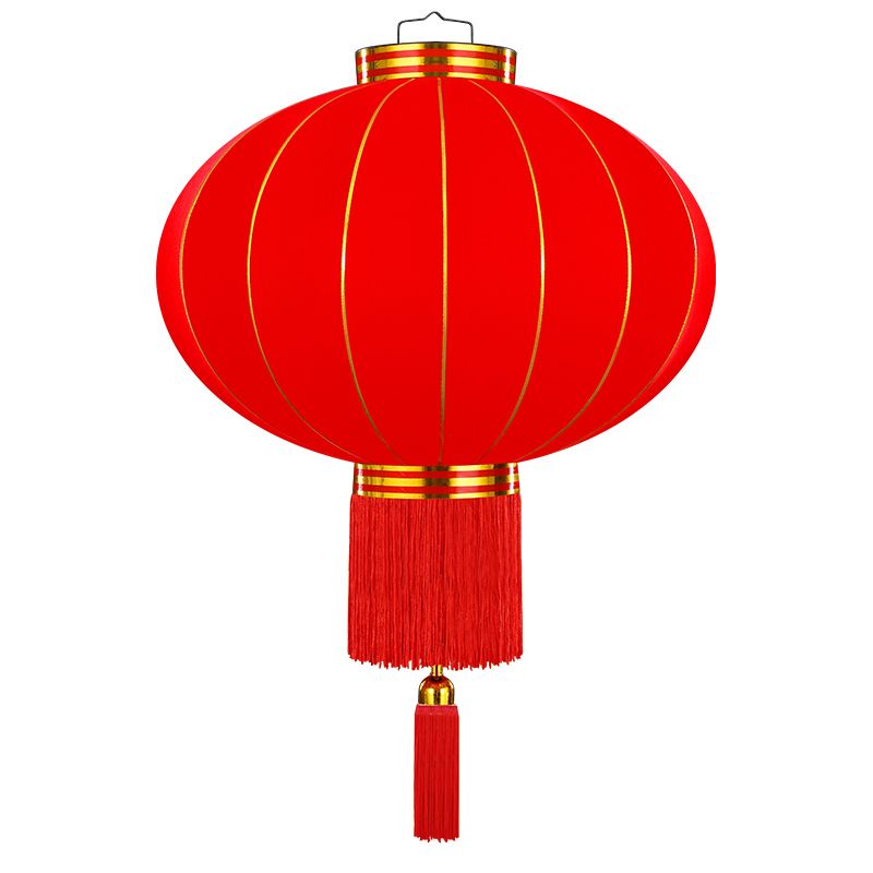 Red Lantern Chandelier Chinese Style Housewarming Ornaments Outdoor Waterproof Door Balcony a Pair Large Size Flannel Decorations