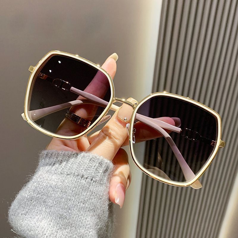 light luxury sunglasses for women summer sun protection uv protection new trendy large frame face-looking small net red style sun glasses high-grade sense