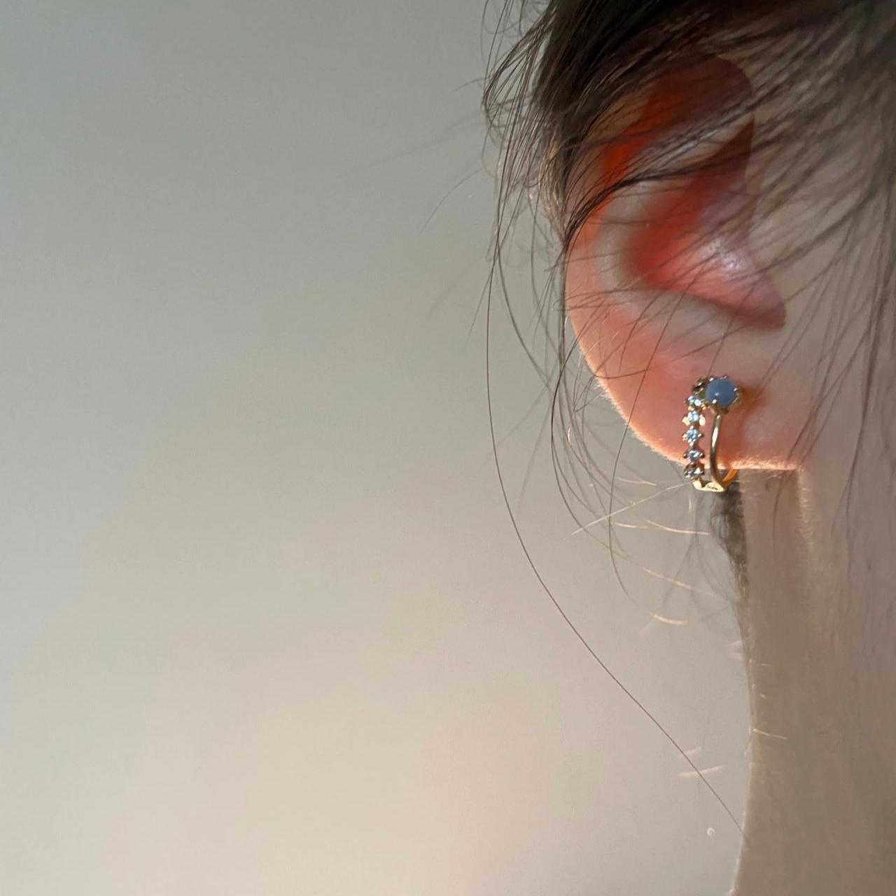 2023 new blue enchantress opal stone ear studs minority design earrings mori ear studs women delicate earrings women