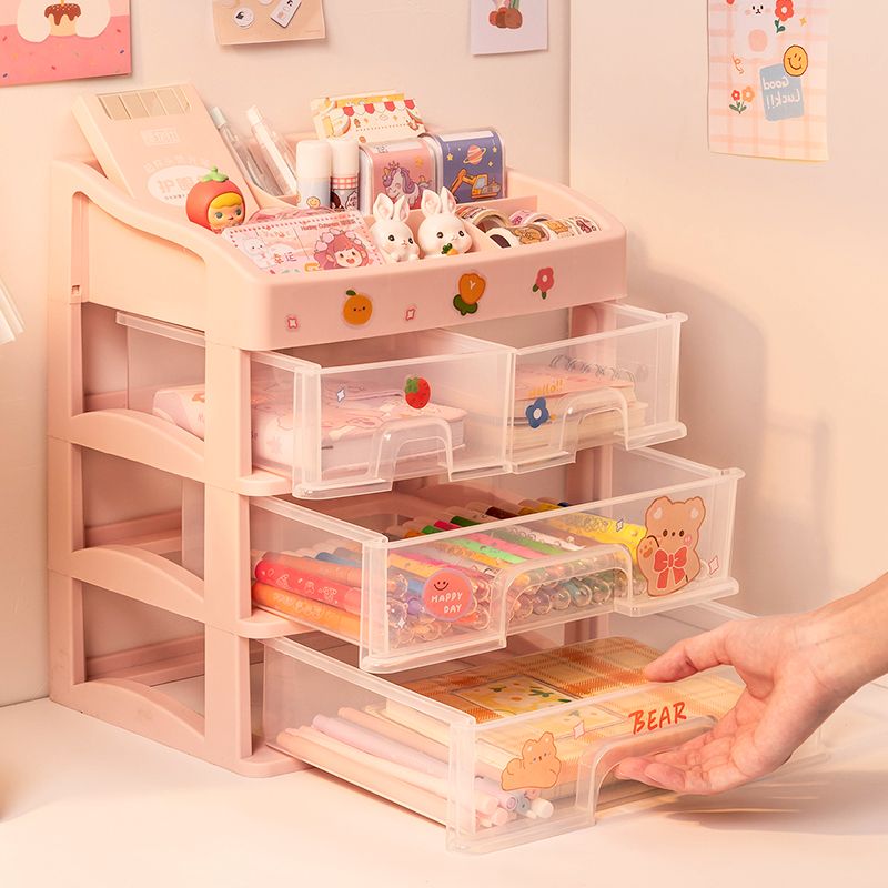 stationery storage box desktop drawer children‘s book table student journal cosmetic finishing storage rack