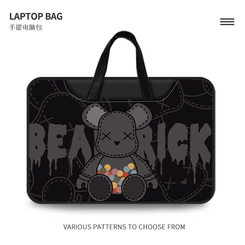 original building block bear laptop bag 14-inch men and women suitable for apple lenovo xiaoxin dell lingyue huawei xiaomi