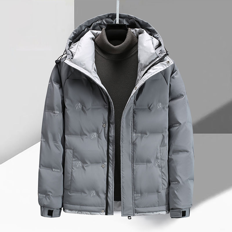 winter men‘s thin hood down jacket handsome cold-proof warm fashion stand collar coat korean casual men‘s top