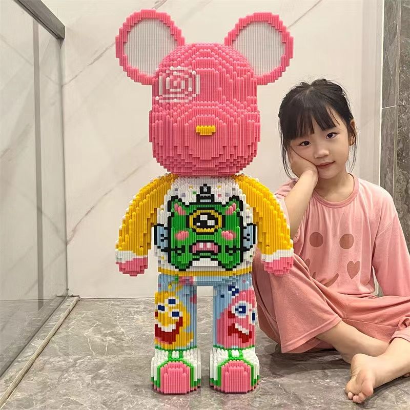 compatible with lego building blocks oversized violent bear puzzle dopamine girl series decompression puzzle high difficulty toys