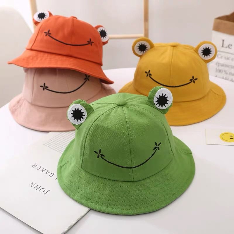 cute adult frog bucket hat cartoon versatile parent-child bucket hat spring sunlight blocker for summer hat