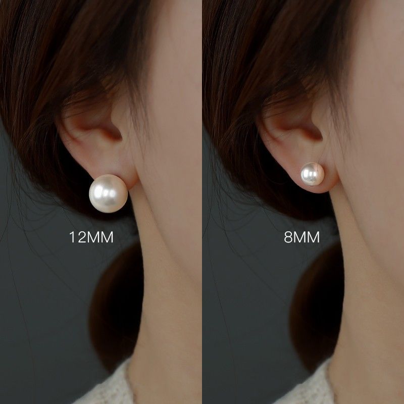 [new customer discount] 925 sterling silver pearl earrings women‘s ins light luxury high-end sense all-matching fashionable earrings