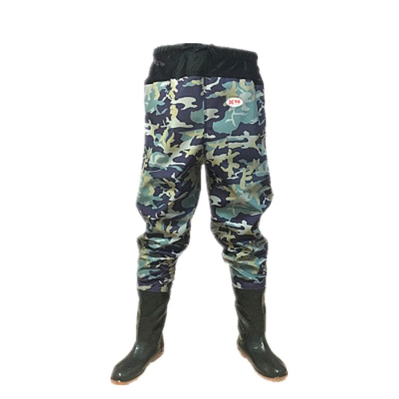 waist wader thickened waterproof clothes rain pants fishing water harpoon trousers breathable men‘s one-piece rain boots rain pants