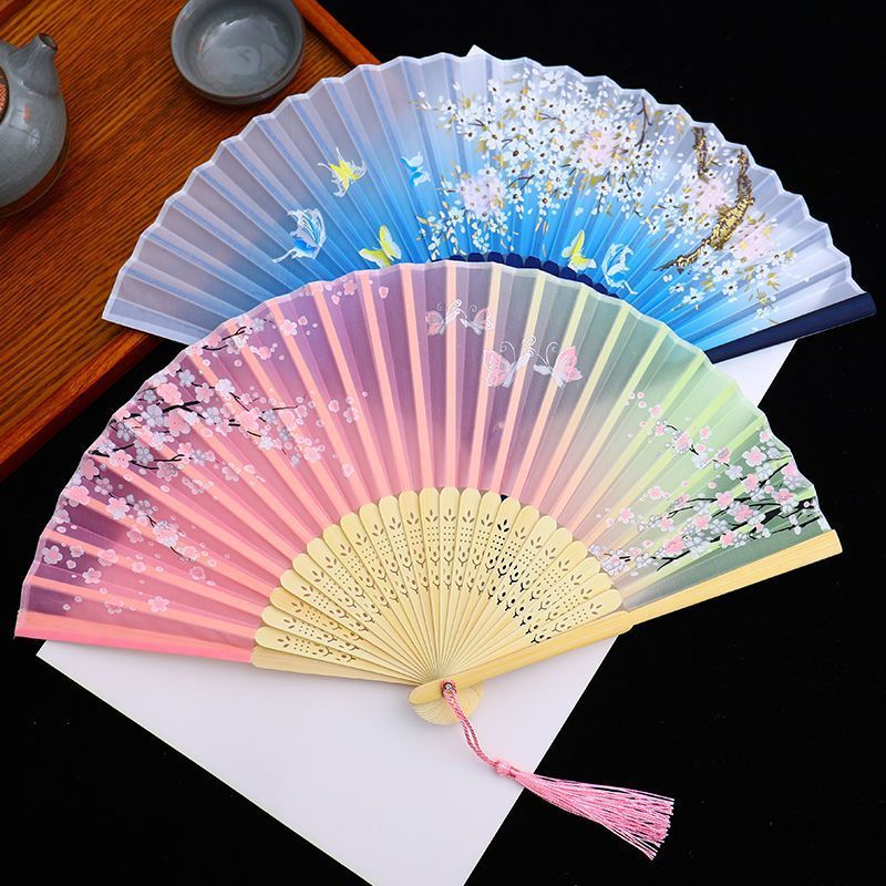 ladies folding fan chinese style ancient style folding fan summer portable durable folding fan mini hanfu small fan cheongsam