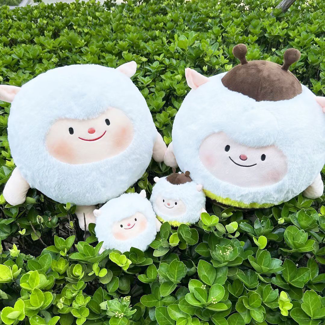 egg puff party game dongdong lamb raw skin sheep doll plush toys bee sheep doll gift for girl