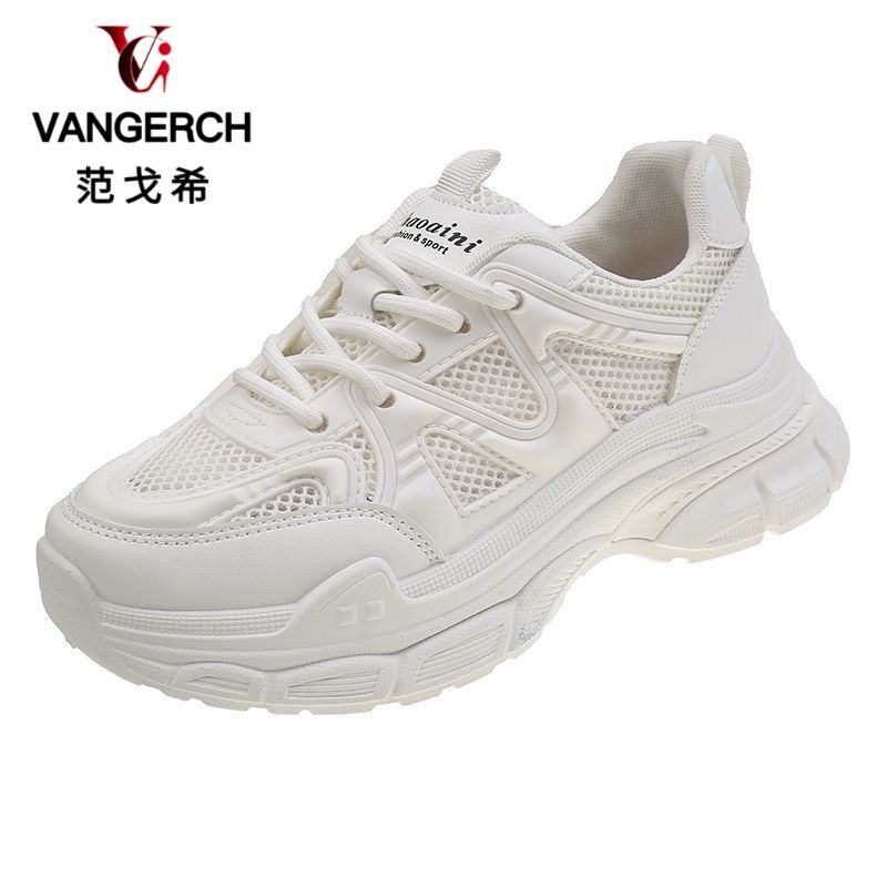 fangoxi daddy shoes women's shoes 2024 new summer mesh shoes breathable mesh popur thi-soled white shoes sneakers