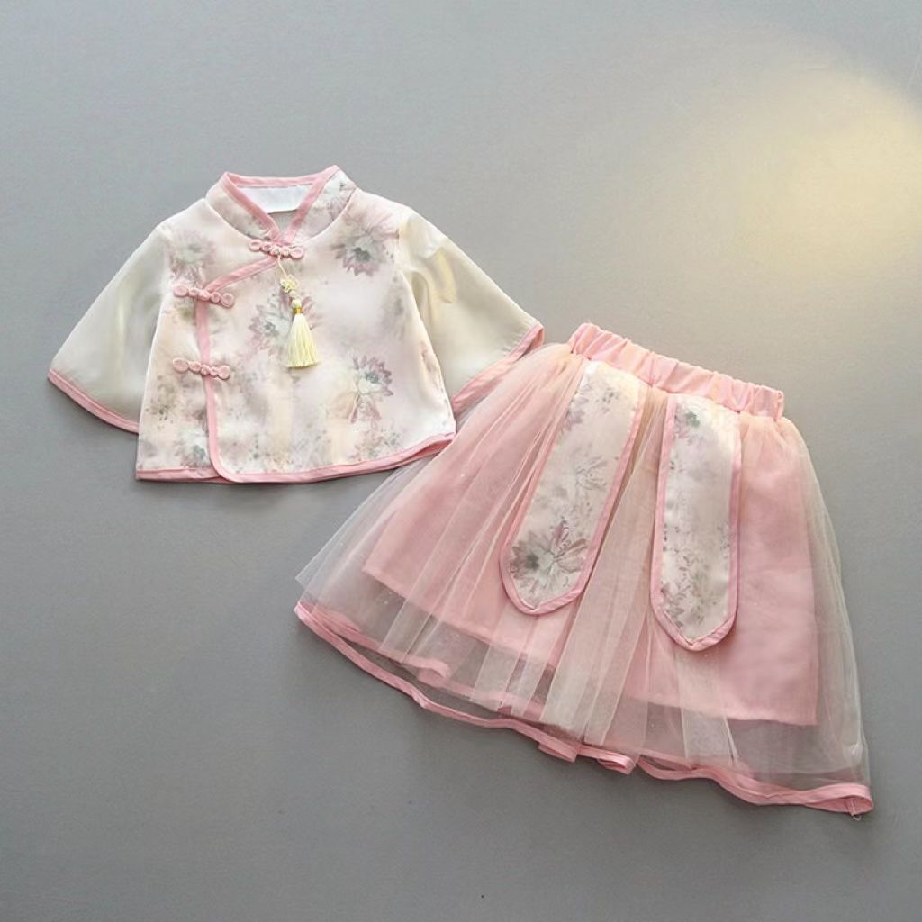 girls‘ han chinese costume summer suit skirt super fairy partysu princess ancient clothes chinese style children‘s clothing little girl tang suit