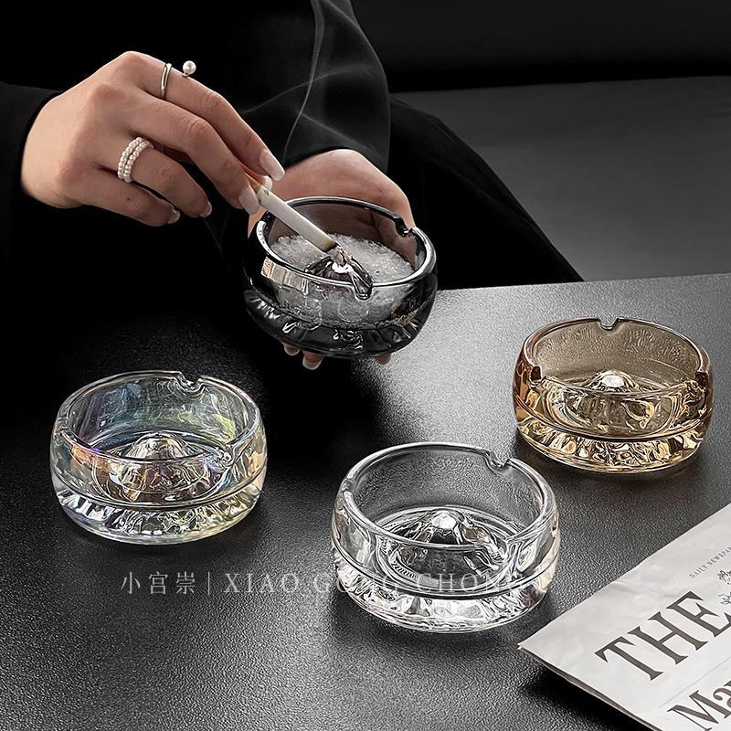 free sand to extinguish cigarettes high-grade niche iceberg ashtray light luxury home living room high-end glass ashtray creative ornaments