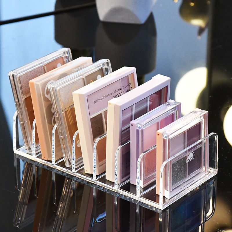 ins style storage box eye shadow plate storage rack transparent powder compact desktop multi-grid cosmetics acrylic splitter plate