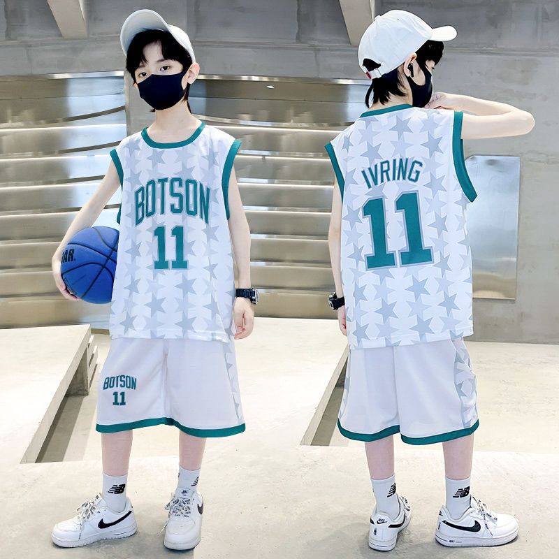 basketball wear men‘s suit middle and big children boys summer suit suit children‘s clothing sleeveless breathable quick-drying summer sports vest