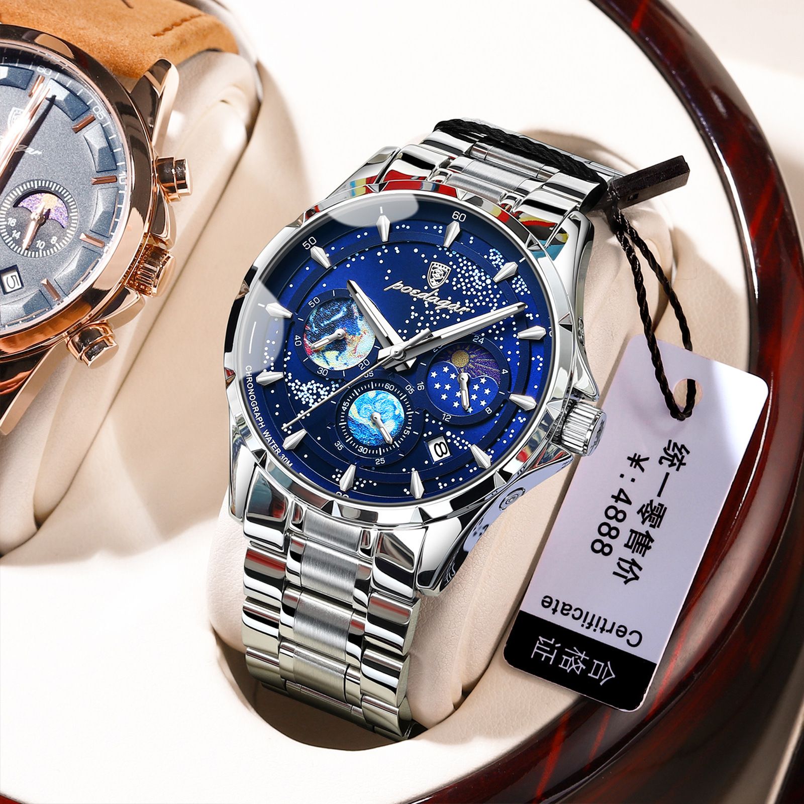 2024 swiss new multi-functional luminous men‘s new automatic mechanical watch waterproof steel strap watch