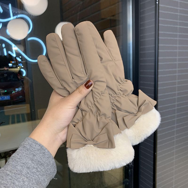 women‘s gloves winter thickened velvet padded cycling cold protection touch screen women‘s winter riding electric car warm cotton gloves