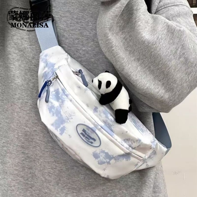 monalisa japanese ins niche tie-dyed messenger bag korean summer student all-matching and lightweight chest bag girl break