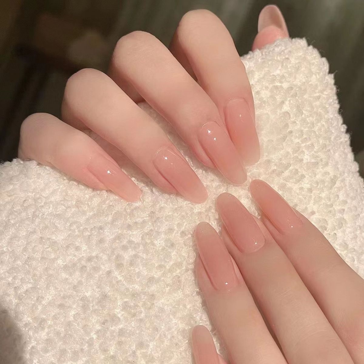 pure handmade nail beauty solid color wear nail nude color white pure want to be detachable and reused nail sticker pregnant women available