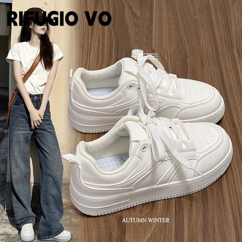 rv summer breathable white shoes for women 2024 new popular korean style versatile casual sneakers for students university style