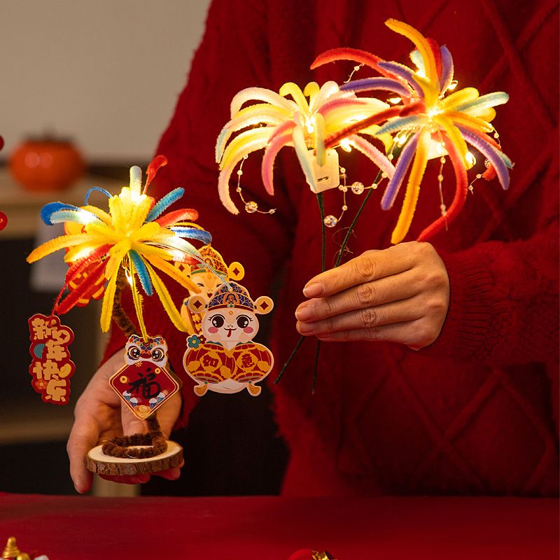 new year‘s day luminous fireworks twisted stick handmade internet celebrity bouquet good-looking children‘s kindergarten christmas gifts