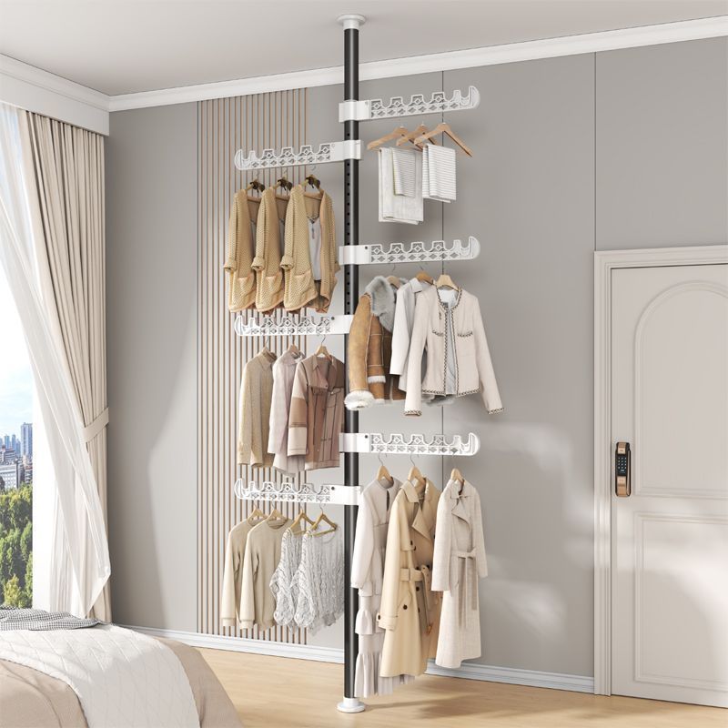 floor-standing clothes hanger thickened retractable clothing rod balcony clothes pole indoor home balcony clothes storage rack