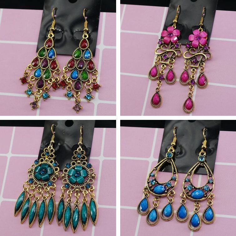 original ethnic chinese style earrings ornament classical exaggerated cheongsam earrings female long retro earrings mixed batch