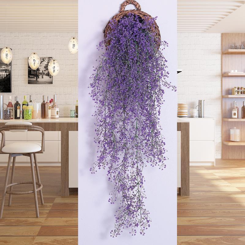 Artificial Golden Bell Willow Living Room Wall Decoration Indoor Greenery Wall-Mounted Flower Vine Hanging Rattan Plant Fake Flower Vine