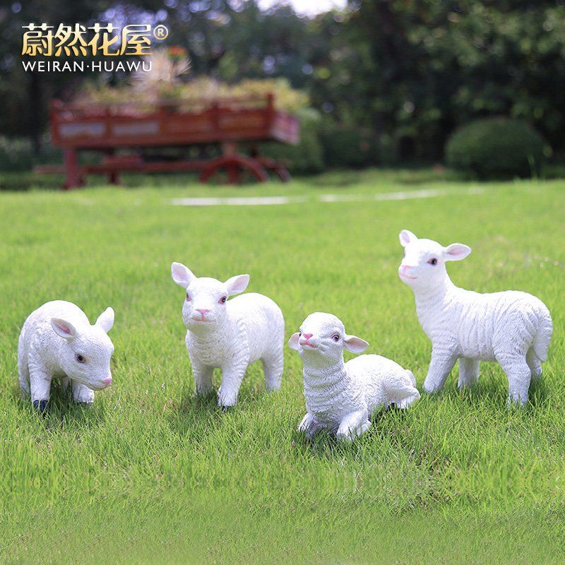 creative decorations decoration garden garden outdoor gardening animal crafts simulation lamb decoration ornaments