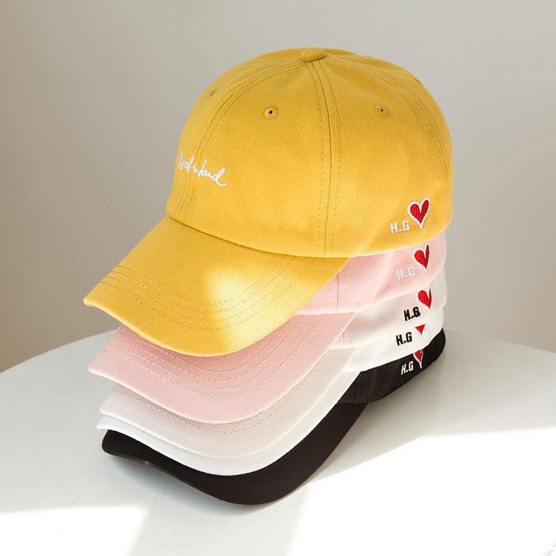 chic hong kong style hat lovers wild embroidery love baseball cap men and women spring summer peaked cap sun hat tide