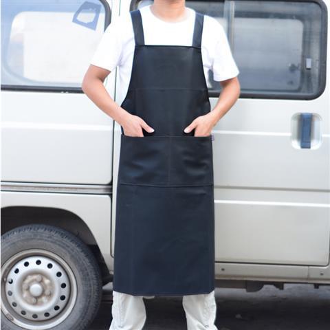 Strap Barmskin Waterproof and Oil-Proof Soft Leather plus Size Extra Long Wear-Resistant Work Clothes Unisex Kitchen Pu Leather Apron