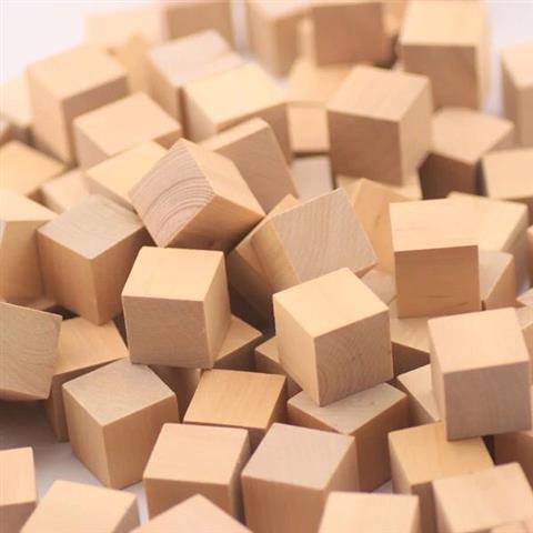 Cube Building Blocks Mathematics Teaching Aids Wooden Cube-Shaped Small Square Geometric Building Blocks Kindergarten Children's Educational Toys