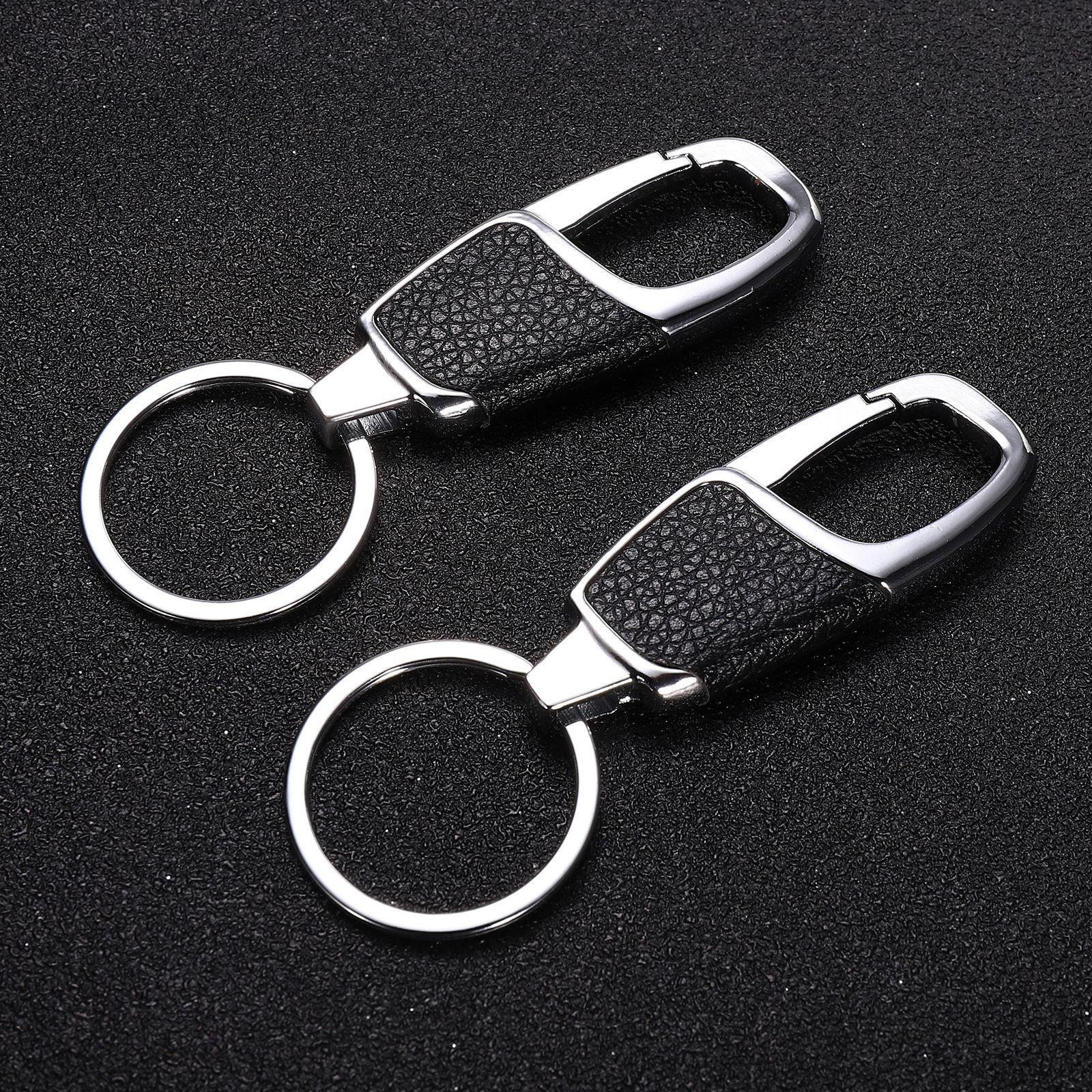 men‘s business car leather metal keychains personality car key ring pendant waist hanging ring vehicle key chain