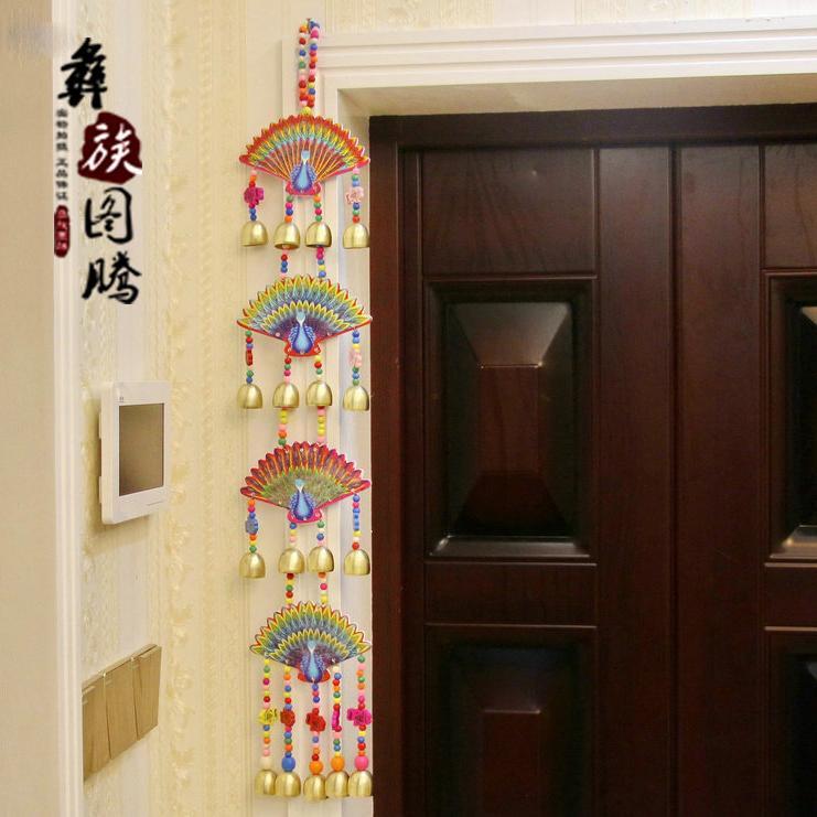Yunnan Lijiang Ethnic Style Wind Chimes Vintage and Little Fresh Room Decoration Peacock Wall Surface Home Hanging Decoration