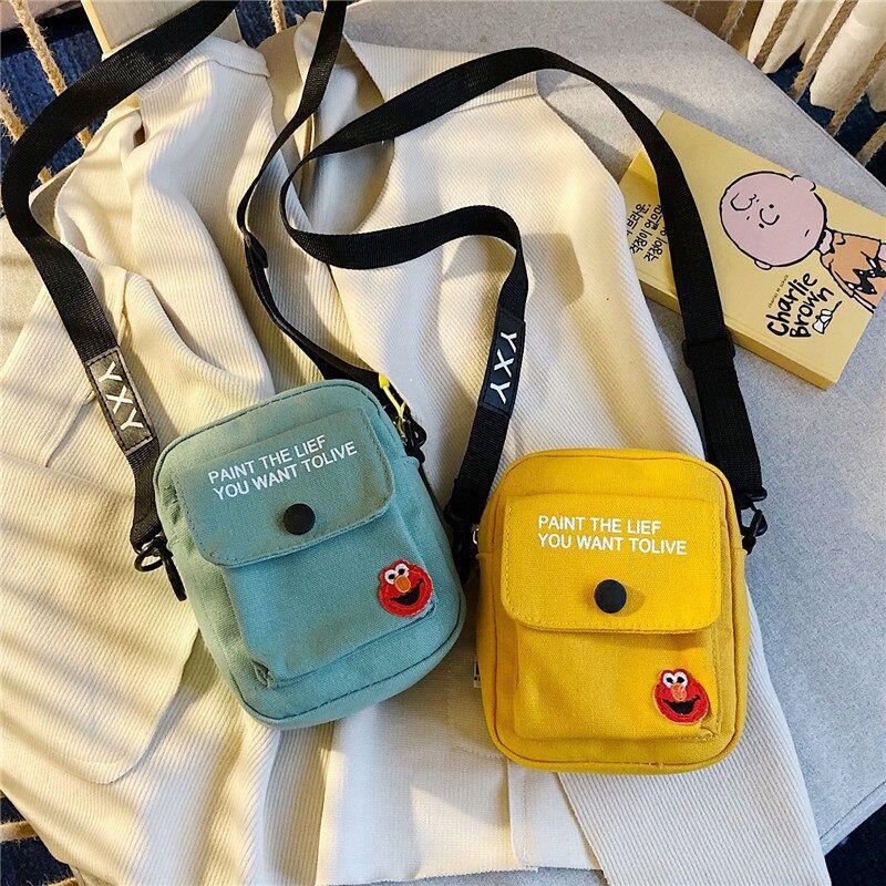 children's bag 2019 popur boys' cute canvas bag fashionable all-match trendy middle and big children little girl messenger bag