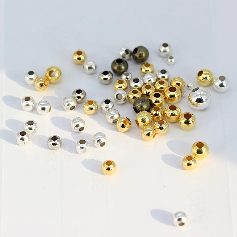 2/3/4/5/6mm iron beads electroplated silver gold bead transfer beads beads spacer beads diy ornament accessories 200 pcs