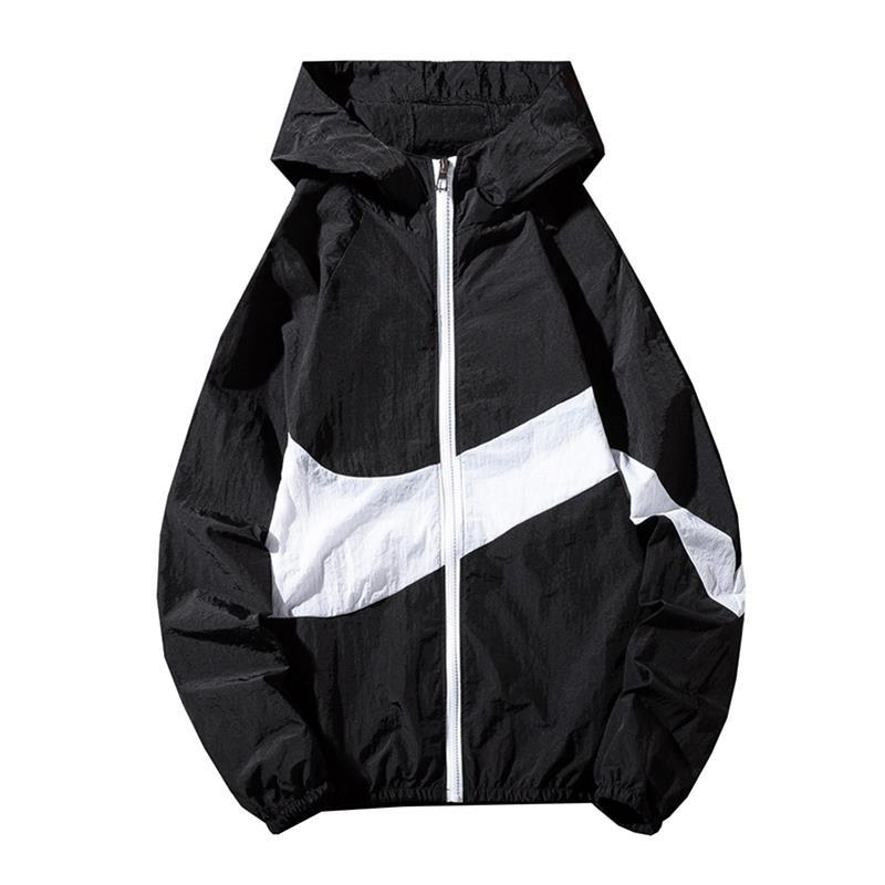Large Hook Hooded Jacket Spring and Autumn Long Sleeve 2021 New Large Size Loose Plump Girls Sports Top Thin Coat Men's Clothing