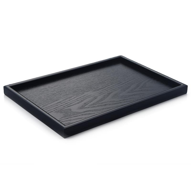 japanese-style black wooden tray rectangular solid wood plate plate serving food plate tea tray water cup tray retro restaurant