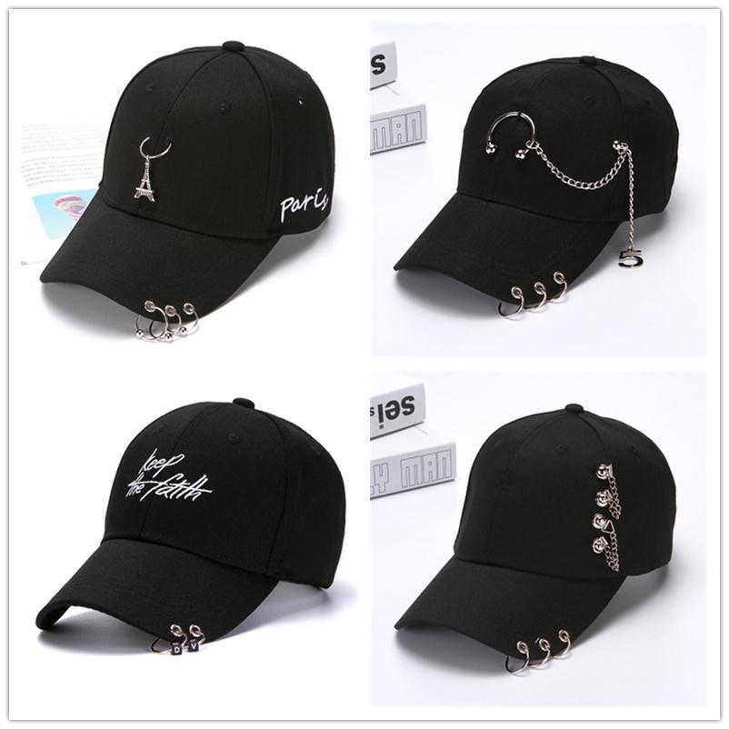 hat female spring and summer korean style versatile fashion iron hoop baseball cap male trendy student black sun protective sun-poof peaked cap