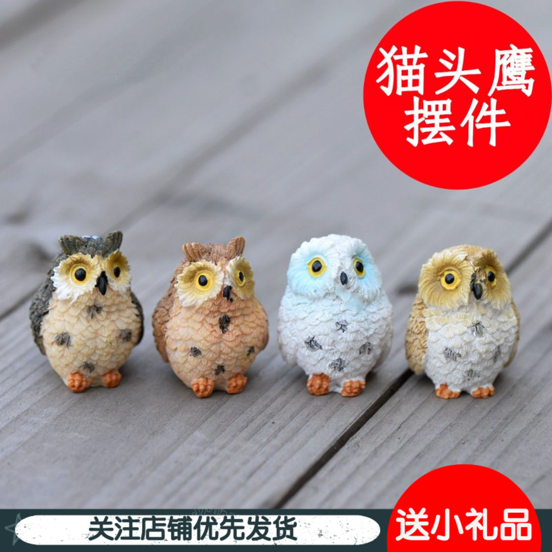 moss micro creative green plants gift resin feet owl cake decoration cute desktop decoration crafts