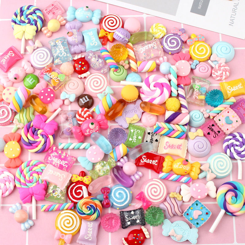 resin lucky bag candy accessories diy slime filler cream glue phone case lollipop diy material package