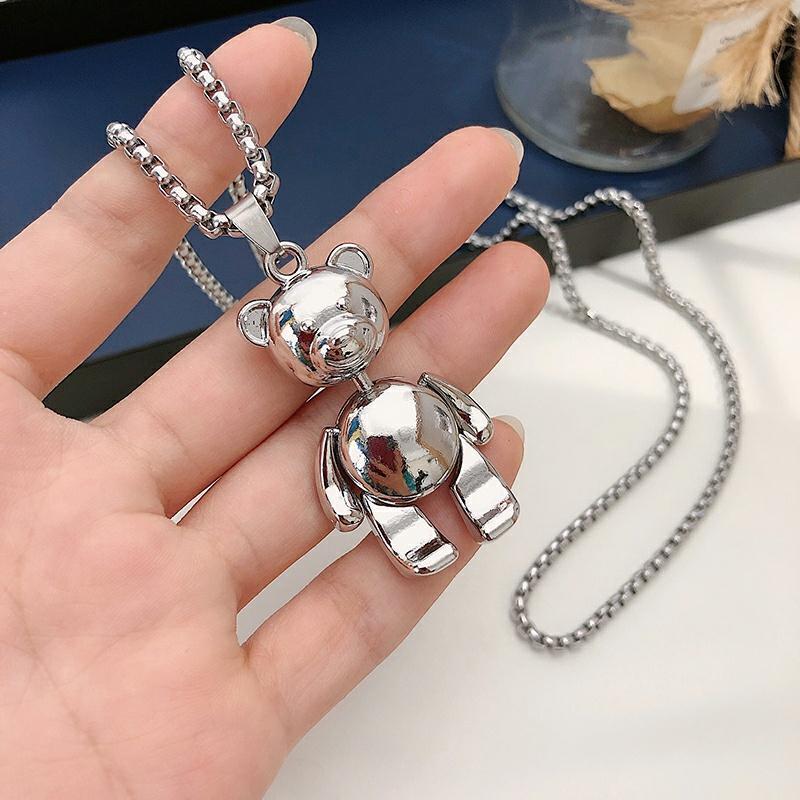 cute bear titanium steel sweater chain female hands and feet can be simple everyday joker student online red hot sale chain male fashion