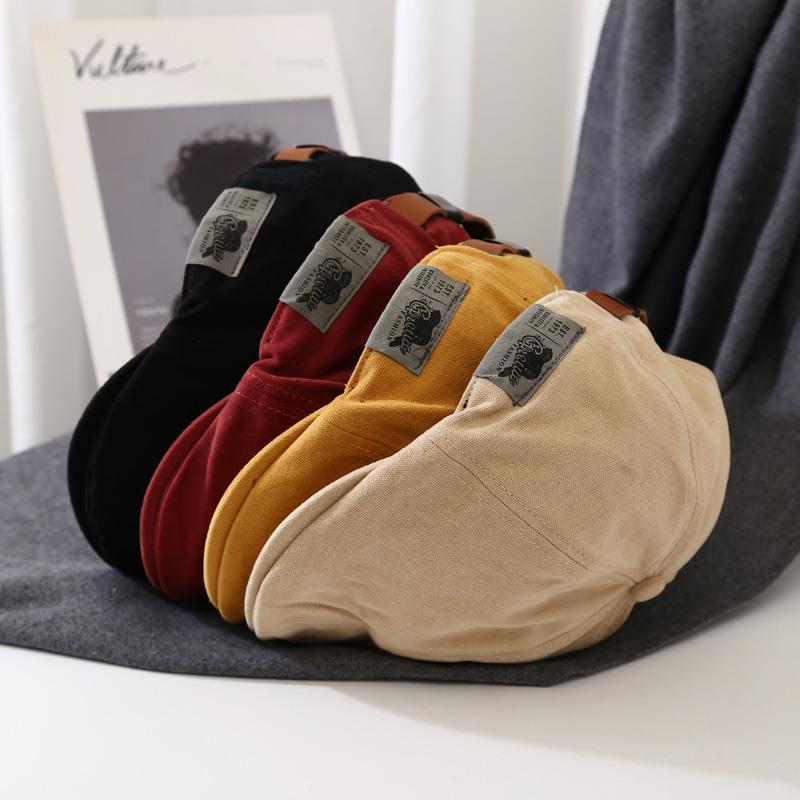 New Peaked Cap Cotton Vintage Painter Beret Niche Cool Earth Cap Autumn and Winter Men and Women Adjustable Forward Hat