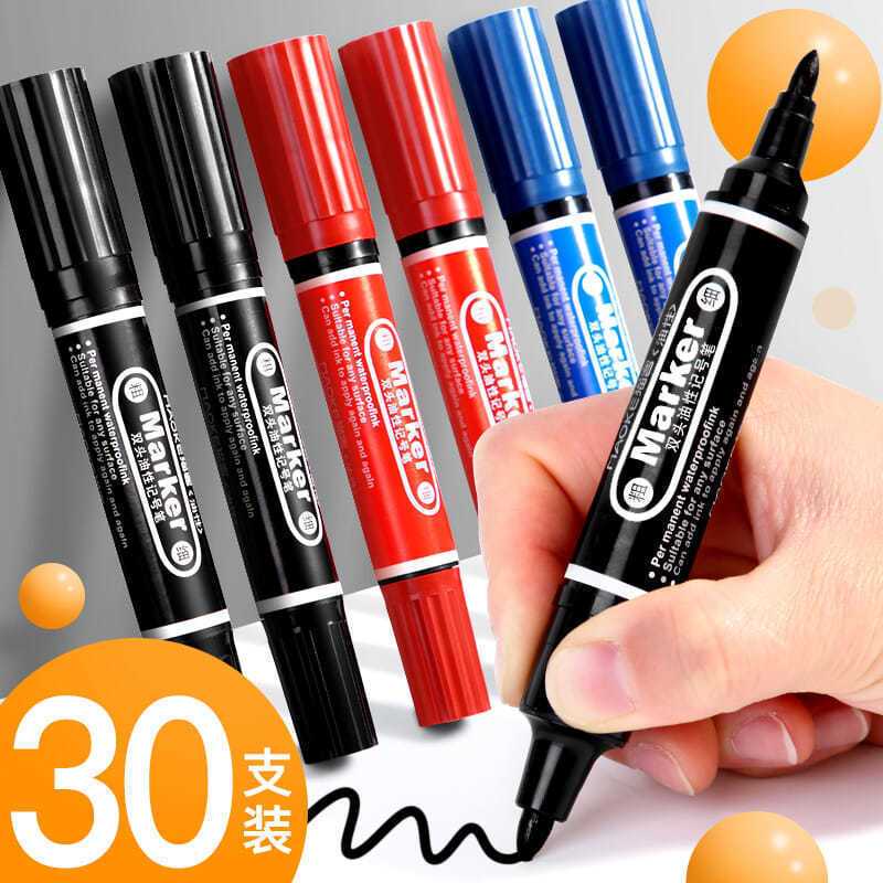 big two sides oily marking pen black wholesale hook line pen marker pen waterproof colorfast thick head large capacity big head