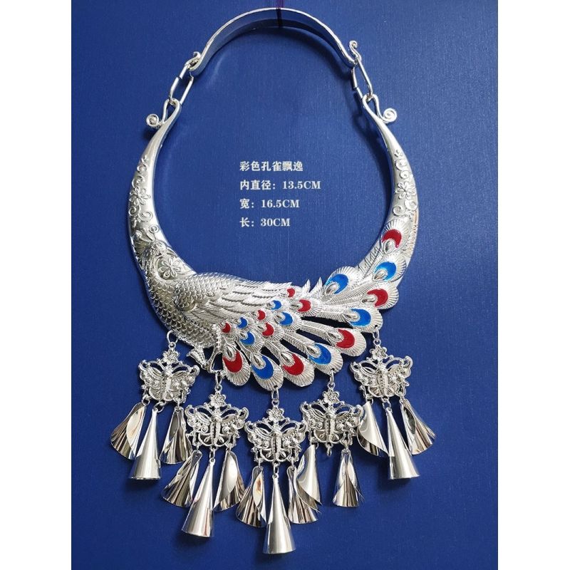 Ethnic Style Retro Exaggerated Miao Silver Large Collar Miao Silver Special Collar Miao Dance Ornament Women's Necklace Free Shipping