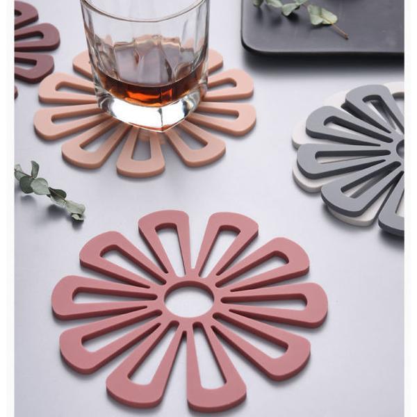 creative insulation pad household flower-shaped teacup mat kitchen high-temperature resistant dish coasters thickened anti-scald bowl placemat