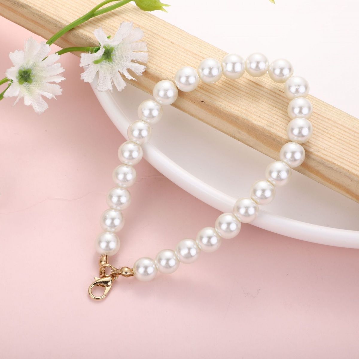DIY Imitation Pearl Small Short Chain Hair Ball Jonstew Keychain Accessory Pendant Handmade Pearl Bracelet
