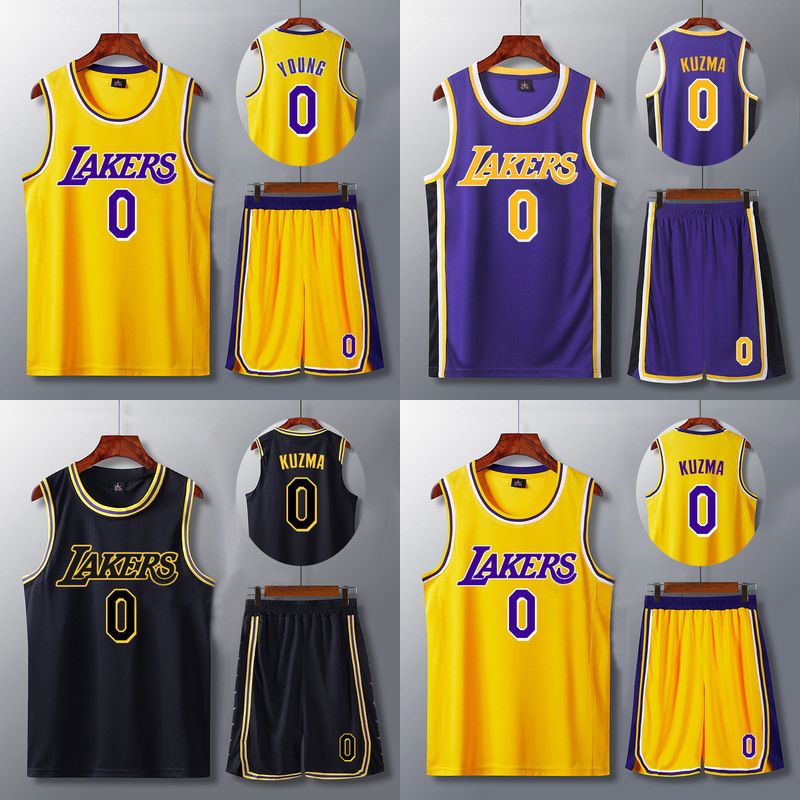 kurzma jersey no. 0 nick yang kobe lakers no. 23 james basketball uniform suit custom lettering ball uniform