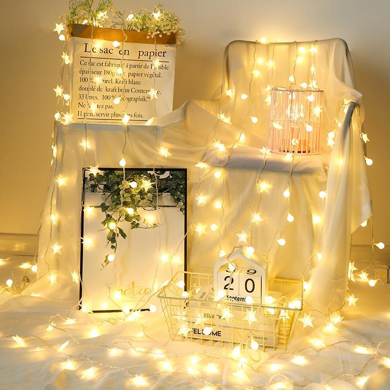 LED Twinkle Light Internet Celebrity Colored Lights String Starry Sky Bedroom Decorations Dormitory Arrangement Room Girl Small Night Lamp